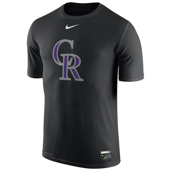 MLB Men Colorado Rockies Nike Authentic Collection Legend Logo 1.5 Performance TShirt Black